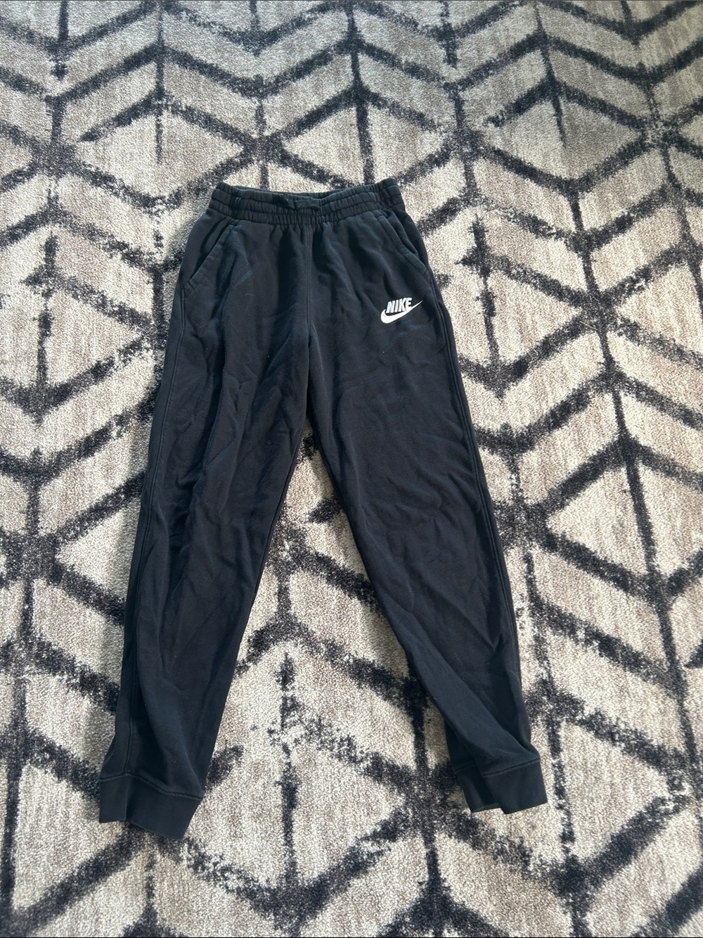 Nike Kids Black Jogger Pants with White Logo